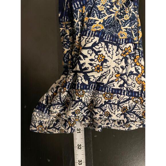 Womens Leggings Medium Blue Abstract Crochet Bell Bottom Flare Festival Boho - Picture 6 of 7